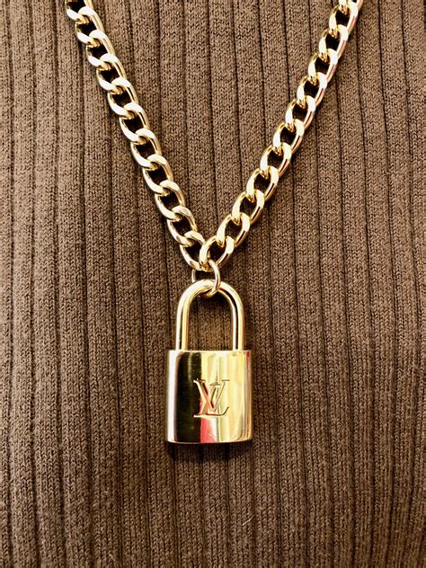 louis vuitton padlock necklace gold|vintage louis vuitton padlock necklace.